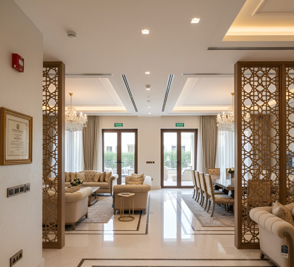 Luxury Dubai villa interior renovation fully compliant with Dubai Municipality regulations